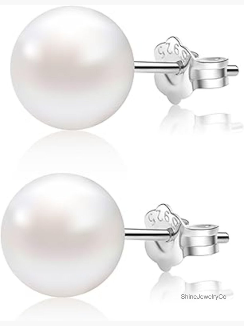 Freshwater Pearl Stud Earrings 925 Sterling Silver AAA Quality Button Real